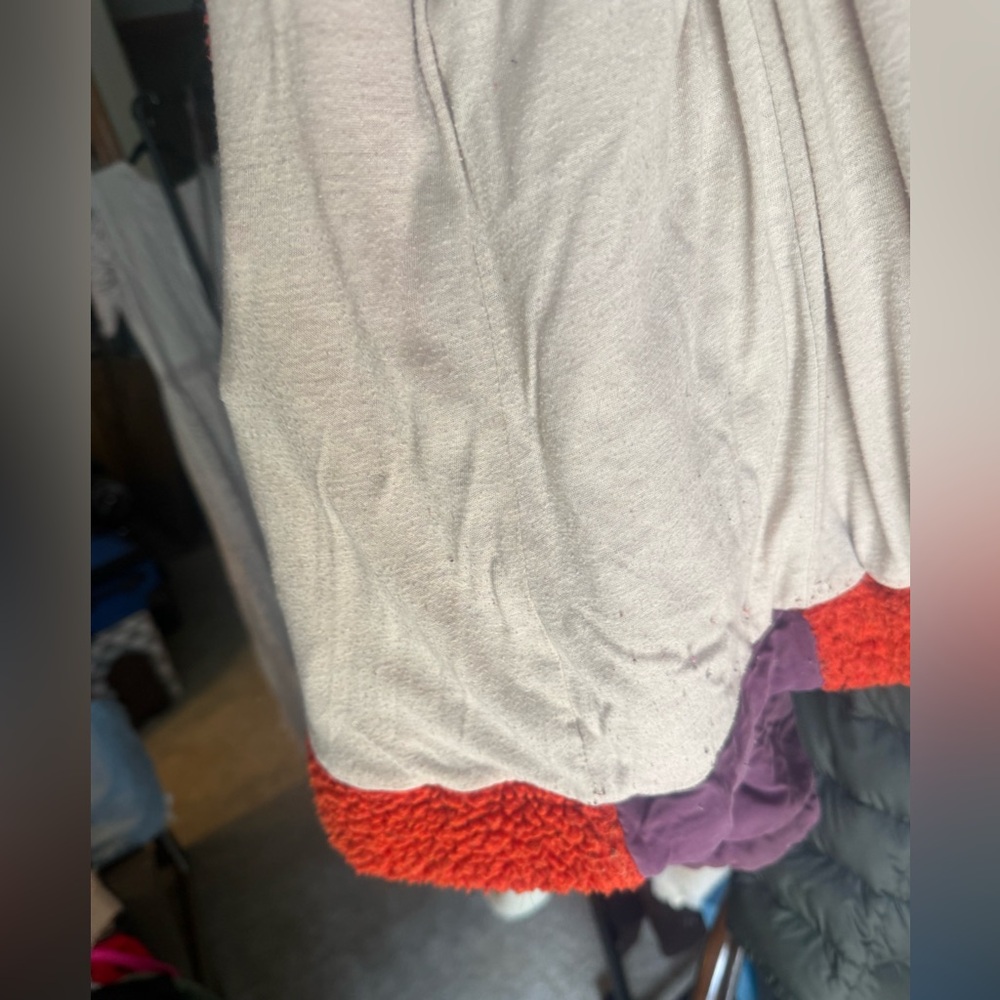 Free People Rivington fleece zip up size Small red with black purple vintage - Picture 14 of 16